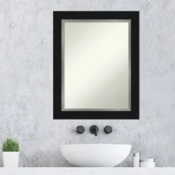 24" X 30" Non-Beveled Eva Bathroom Wall Mirror Black - Amanti Art 15 24" X 30" Non-Beveled Eva Bathroom Wall Mirror Black - Amanti Art -Home Furniture GUEST 00a1ad05 388b 4df2 acc9 5e61b5096fa7