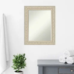 Amanti Art Fair Baroque Cream Petite Bevel Wood Bathroom Wall Mirror 29.5 X 23.5 In. -Home Furniture GUEST 00e86f7e 52b6 479d bb2e 36166db74c24