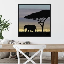22" X 22" Savanna Elephant I By James Burghardt Framed Canvas Wall Art Black - Amanti Art -Home Furniture GUEST 013cb73f d004 49e7 ae40 711c1fbb9c97