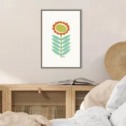 16" X 23" Mid Mod Flower No.3 By Annie Bailey Art Framed Canvas Wall Art - Amanti Art -Home Furniture GUEST 019b8b75 6457 45cf bc4a 0df23479b471