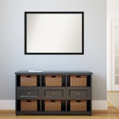 40" X 29" Non-Beveled Avon Black Narrow Wall Mirror - Amanti Art -Home Furniture GUEST 040a5fef 4908 4d44 a0c3 ec75094ad790