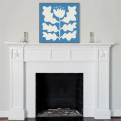 30" X 30" Delighted Floral I Blue By Moira Hershey Framed Canvas Wall Art Print - Amanti Art -Home Furniture GUEST 04eb7d58 6e79 430d baaf 7fbeacb74cb3