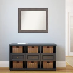 33" X 27" Non-Beveled Country Barn Wood Wall Mirror - Amanti Art: Modern Rectangle, Wall Mount, Wood Frame -Home Furniture GUEST 05272859 603e 4a60 ab0e 25444aa83d94