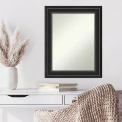 24" X 30" Non-Beveled Ridge Black Wall Mirror - Amanti Art 13 24" X 30" Non-Beveled Ridge Black Wall Mirror - Amanti Art -Home Furniture GUEST 057bef89 fb48 4b7c 84a0 9e721a6ea266