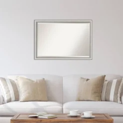 39" X 27" Beveled Salon Silver Narrow Wall Mirror - Amanti Art -Home Furniture GUEST 059bb20d 820e 4e61 babc 3661fdda56f3