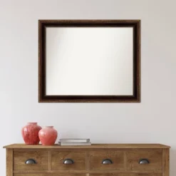 32" X 26" Non-Beveled Corded Bathroom Wall Mirror Bronze - Amanti Art -Home Furniture GUEST 05bbc7a4 bd73 41f3 9ea8 3b84ae01a1df