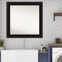 32" X 32" Non-Beveled Portico Espresso Wood Bathroom Wall Mirror - Amanti Art 17 32" X 32" Non-Beveled Portico Espresso Wood Bathroom Wall Mirror - Amanti Art -Home Furniture GUEST 06ec1233 73a0 409f a2a8 d03eb11b9401