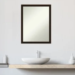 Espresso Brown Non-Beveled Wood Bathroom Wall Mirror -Home Furniture GUEST 0737dfee 849d 4705 b7f6 f5a3081e98b3