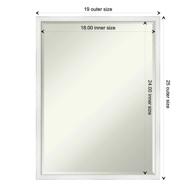 Amanti Art Breeze Distressed White Petite Bevel Wood Bathroom Wall Mirror 25 X 19 In. 5 Amanti Art Breeze Distressed White Petite Bevel Wood Bathroom Wall Mirror 25 X 19 In. - Image 3