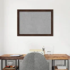 31"x23" Narrow Framed Magnetic Board Warm Walnut - Amanti Art: Metal, Wall Mount, Office Decor -Home Furniture GUEST 08987b00 f20c 41ed 85ac b008f4c92865