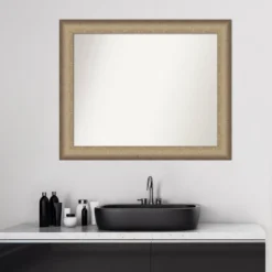 33" X 27" Non-Beveled Elegant Bathroom Wall Mirror Brushed Bronze - Amanti Art -Home Furniture GUEST 08f43636 1105 4d15 aeb1 59bef6438e60