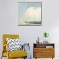 30" X 30" Colorful Horizon II Blue By Julia Purinton Framed Canvas Wall Art Print - Amanti Art -Home Furniture GUEST 095a1f97 3cef 4fea 9e03 e9a59132be0f