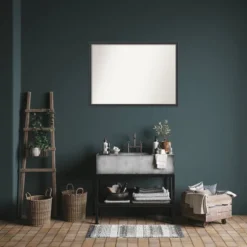 40"x29" Non-Beveled Wood Bathroom Wall Mirror Black - Amanti Art: Modern Rectangle, Wall Mount, Includes Hardware -Home Furniture GUEST 09652531 e526 4897 b760 e67de47cfd03