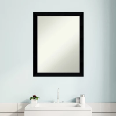 Black Museum Non-Beveled Wood Bathroom Wall Mirror 10 Black Museum Non-Beveled Wood Bathroom Wall Mirror - Image 8