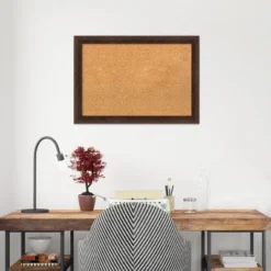 27"x19" Narrow Wood Frame Cork Board Warm Walnut - Amanti Art -Home Furniture GUEST 0b96af92 83e7 4b42 a937 ba35bceaa873