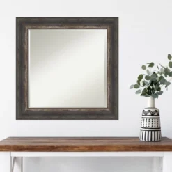 25" X 25" Bark Rustic Char Framed Wall Mirror Brown - Amanti Art -Home Furniture GUEST 0c72df39 49d1 465e a107 a23d9c3b9957