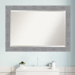 Bark Rustic Framed Bathroom Vanity Wall Mirror Gray - Amanti Art -Home Furniture GUEST 0ca13b66 6823 43a9 af99 9aec3826fa5c