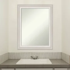 23" X 29" Non-Beveled Trio White Wash Silver Bathroom Wall Mirror - Amanti Art -Home Furniture GUEST 0cc29f49 1db0 4649 89fe 6f9f6f27f8af