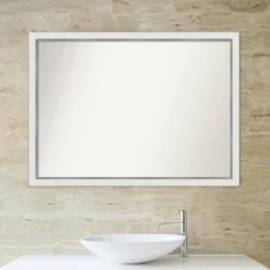 41" X 30" Non-Beveled Eva Narrow Bathroom Wall Mirror Gold - Amanti Art -Home Furniture GUEST 0ccc783a 1530 4c43 bc0c bc0d828e0787