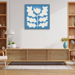 30" X 30" Delighted Floral I Blue By Moira Hershey Framed Canvas Wall Art Print - Amanti Art -Home Furniture GUEST 0d54d17f cb23 40e2 bc3e dba4cd1a0107