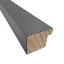 39"x27" Non-Beveled Edwin Wood Bathroom Wall Mirror Gray - Amanti Art: Modern Rectangle, Wall Mount