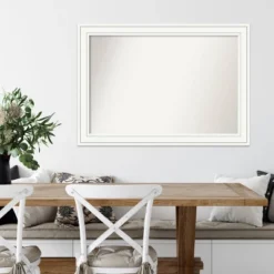 41" X 29" Non-Beveled Craftsman White Wood Wall Mirror - Amanti Art: Modern Rectangular, Includes Mounting Hardware -Home Furniture GUEST 0fad8385 ad68 423b 9458 adf956b0d042