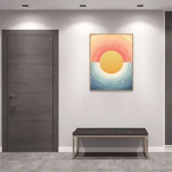 32" X 42" Retro Vibes Abstract Sun By Danhui Nai Framed Canvas Wall Art Print - Amanti Art -Home Furniture GUEST 10d6170d f79f 4e70 b59e a8f03c1daf86