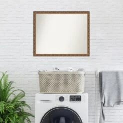 Amanti Art Antique Bronze Non-Beveled Wood Bathroom Wall Mirror -Home Furniture GUEST 118d0562 7e3c 4500 ab3c bd09868120df