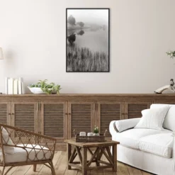 23" X 33" Lakeside Mist By Monte Nagler Framed Canvas Wall Art Print - Amanti Art -Home Furniture GUEST 129eeeee 8baa 4b36 a4d3 713491fb2db1