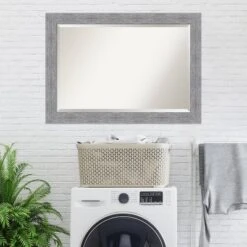 Bark Rustic Framed Bathroom Vanity Wall Mirror Gray - Amanti Art -Home Furniture GUEST 15915e8a d01f 4010 b5eb 526a570d934f