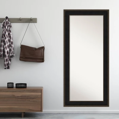 32" X 68" Non-Beveled Mezzanine Espresso Wood Full Length Floor Leaner Mirror - Amanti Art 7 32" X 68" Non-Beveled Mezzanine Espresso Wood Full Length Floor Leaner Mirror - Amanti Art - Image 5