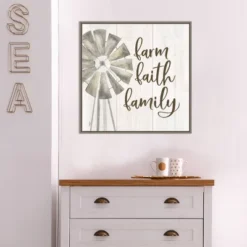 22" X 22" Farm Life III Farm Faith Family By Tara Reed Framed Canvas Wall Art Gray Wash - Amanti Art -Home Furniture GUEST 16980697 4993 4810 bd67 38c65872e896