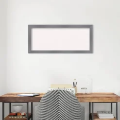32"x14" Edwin Wood Frame White Cork Board Gray - Amanti Art -Home Furniture GUEST 16a074f3 3127 46e3 9537 fa8cceceae9a