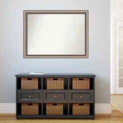 42" X 31" Non-Beveled Lyla Ornate Bathroom Wall Mirror Silver - Amanti Art -Home Furniture GUEST 17315cd7 9246 4240 8379 8d86ffa9794b