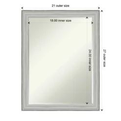 Amanti Art Bel Volto Silver Petite Bevel Wood Bathroom Wall Mirror 27 X 21 In. -Home Furniture GUEST 179c0310 e601 454f 89c4 eed7d71e5814
