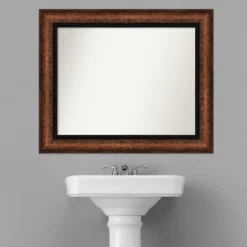 35" X 29" Non-Beveled Vogue Bronze Bathroom Wall Mirror - Amanti Art -Home Furniture GUEST 19a4a7b6 6346 407b bc04 a120b69945d4