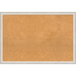 38"x26" Two Tone Wood Frame Cork Board Silver - Amanti Art: Wall Mount, Bulletin, Large Size -Home Furniture GUEST 1a1ba20f a74b 4bc5 b4d7 d0cdf116c876