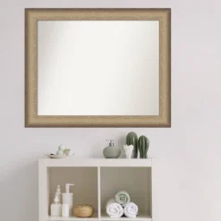 33" X 27" Non-Beveled Elegant Bathroom Wall Mirror Brushed Bronze - Amanti Art -Home Furniture GUEST 1c3faa5f 1d99 4a2d 8f6d 5b4f702293f6