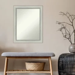 22" X 28" Non-Beveled Flair Patina Bathroom Wall Mirror Silver - Amanti Art -Home Furniture GUEST 1c61f31c 1359 40ef b90f 8403e91e99bd