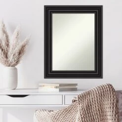 24" X 30" Non-Beveled Colonial Black Wall Mirror - Amanti Art -Home Furniture GUEST 1cce544c 316c 4891 b328 791628793e1d