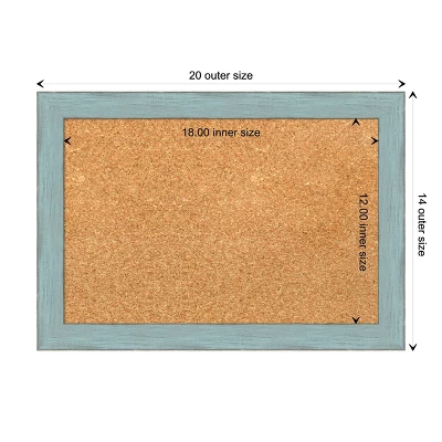 Amanti Art Sky Blue Rustic Wood Framed Corkboard, Natural Cork 5 Amanti Art Sky Blue Rustic Wood Framed Corkboard, Natural Cork - Image 3