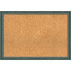 39"x27" Upcycled Wood Frame Natural Cork Board Teal/Gray - Amanti Art -Home Furniture GUEST 1e454691 5a99 4ca0 93f7 1ef9bb7a78fc