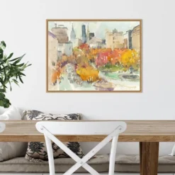 24" X 18" Autumn In New York Study III By Samuel Dixon Framed Canvas Wall Art - Amanti Art -Home Furniture GUEST 1ef7981d 3713 4e73 bc9f b40841b4c420