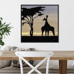 22" X 22" Savanna Giraffes IV By James Burghardt Framed Canvas Wall Art Black - Amanti Art -Home Furniture GUEST 1efbadfe bfde 4e5c b838 c58a3075d55b