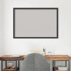 Amanti Art 38"x26" Stylish Wood Frame Gray Cork Board Black : Wall Mount Bulletin Board For Office & Bedroom -Home Furniture GUEST 20ab4bc6 3ca7 4dcf 9beb 773d71ad7e11