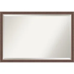 Amanti Art Distressed Rustic Brown Beveled Wood Bathroom Wall Mirror -Home Furniture GUEST 20ebc0f4 cce5 4bbd a991 8f0b494bdd0a
