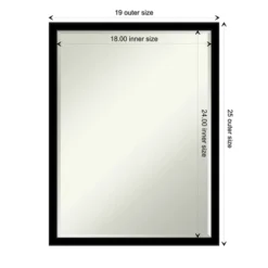 Amanti Art Jet Black Petite Bevel Bathroom Wall Mirror 25.5 X 19.5 In. -Home Furniture GUEST 218ad7d2 4408 45c3 9eda 4d287397b4bd