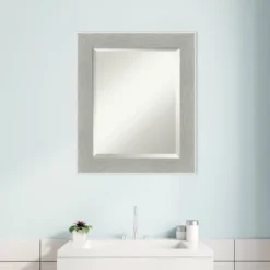 Glam Framed Bathroom Vanity Wall Mirror Linen Gray - Amanti Art -Home Furniture GUEST 22043374 bfdb 49b5 b9bf 2c44f768dc9d