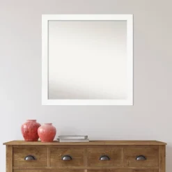 29" X 29" Non-Beveled Cabinet White Narrow Wall Mirror - Amanti Art -Home Furniture GUEST 226cb6cd b9a3 41f8 8e56 3630fd0667c9