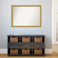42" X 31" Non-Beveled Grace Brushed Gold Wall Mirror - Amanti Art -Home Furniture GUEST 22830fa1 78e5 4eed 8d58 e2dc41e90f96